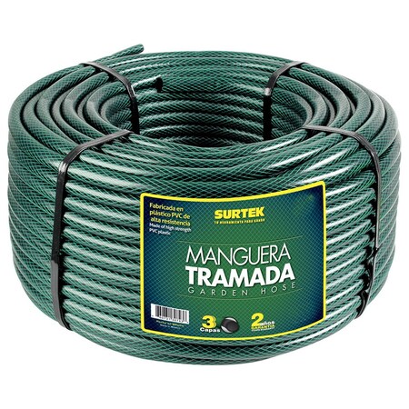 Surtek Green Woven Garden Hose 34 100M Reel M34T100